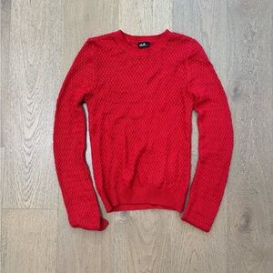 Dotti Red Crewneck Sweater Classic Knit